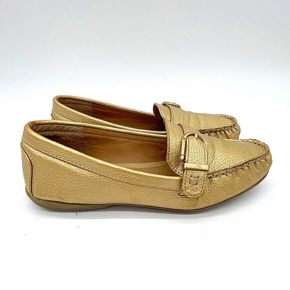 G.h. Bass & Co Womens Betsy Golden Round Toe Slip On Loafer Flats Size 7.5M - Picture 2 of 8